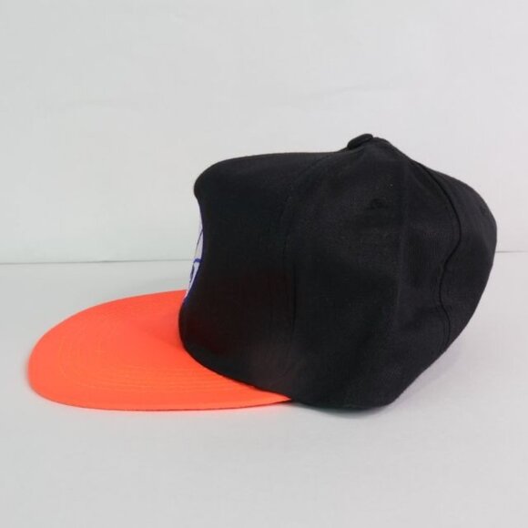 Vintage Philadelphia 76ers NBA Baseball Cap Hat Mens Snapback Black Neon Orange - Picture 4 of 10